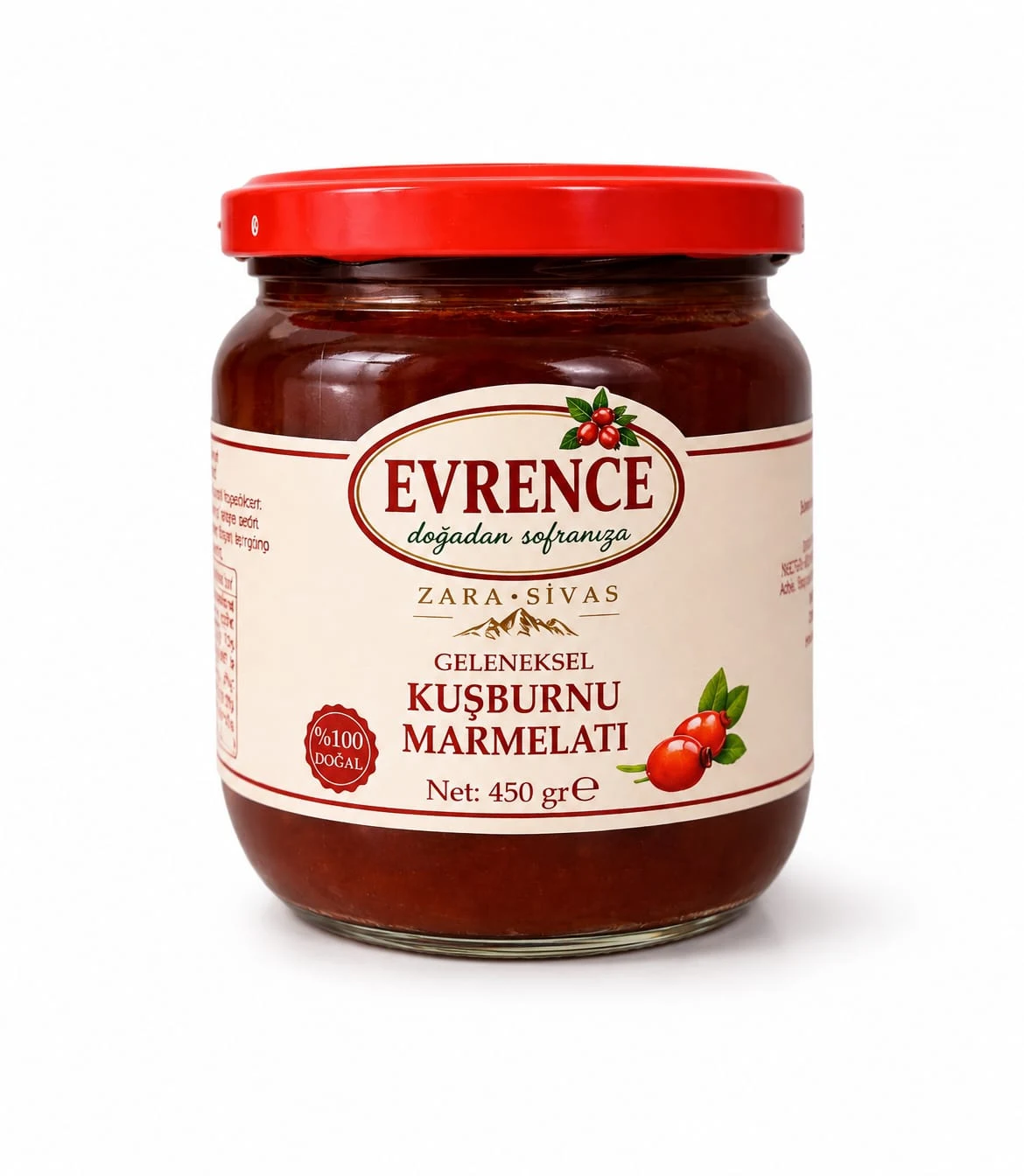 Kuşburnu Marmelatı 450 gr — Sivas Zara Kösedağ doğal ürünü