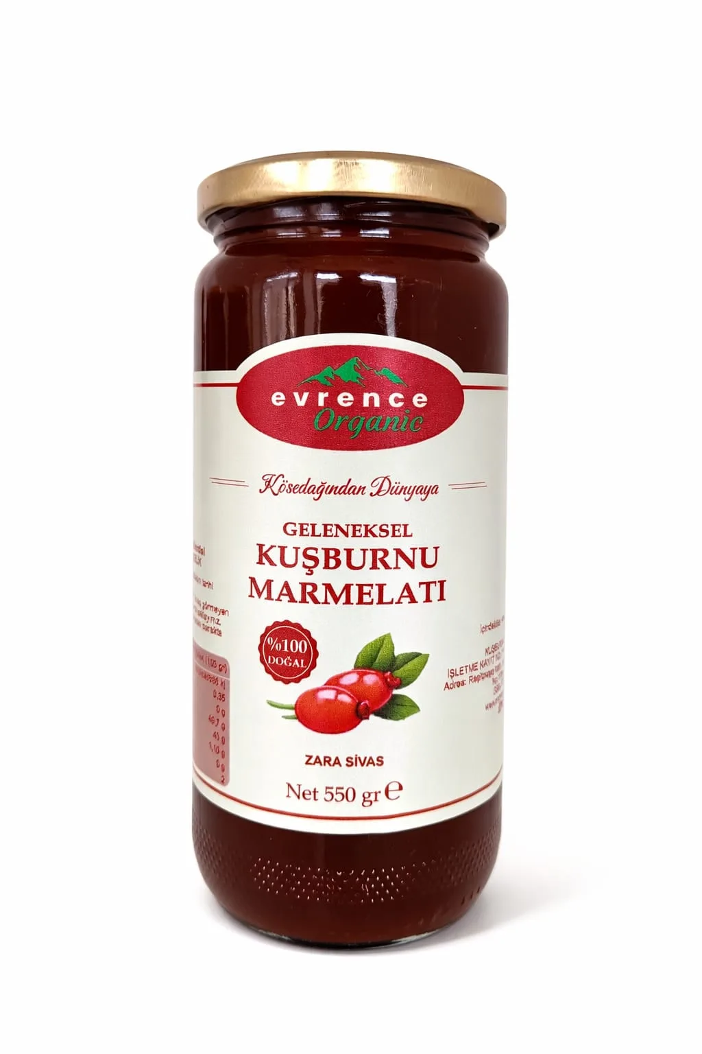 Kuşburnu Marmelatı 550 gr — Sivas Zara Kösedağ doğal ürünü